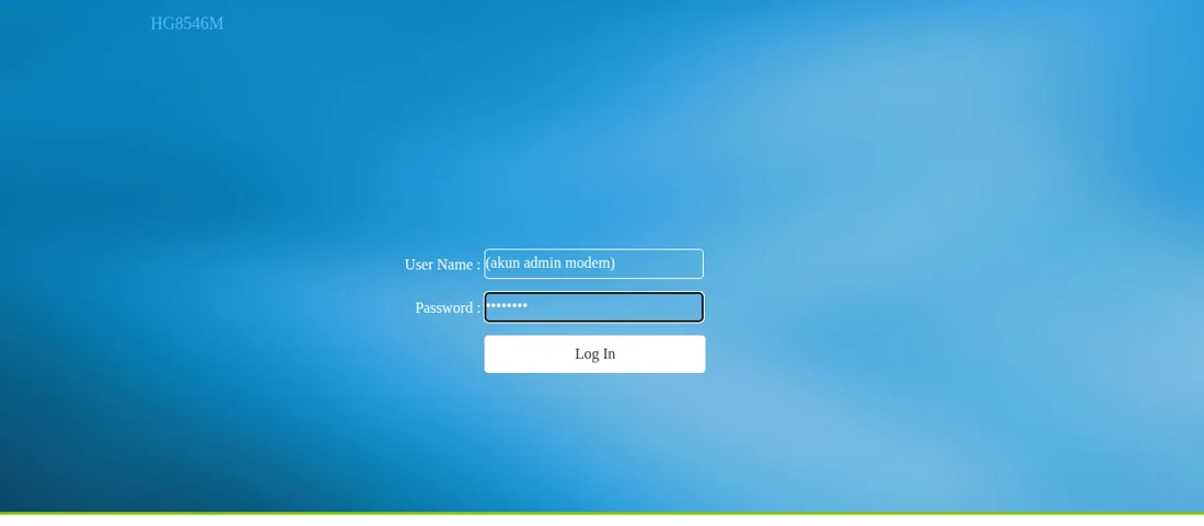 Halaman login web Huawei HG8546M
