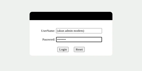 Halaman login web modem Zimmlink ZL-2113X